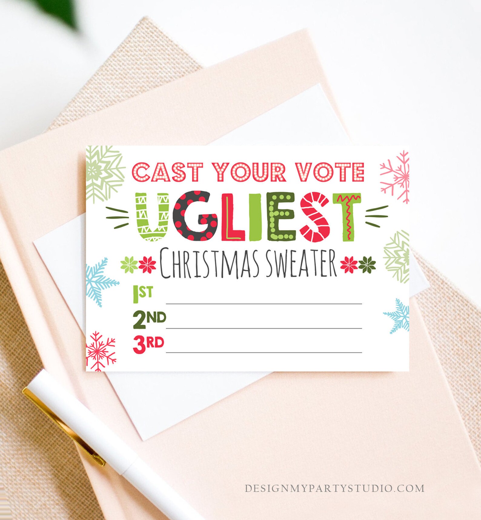 Ugly Sweater Voting Ballots Ugliest Sweater Vote Cards - Etsy