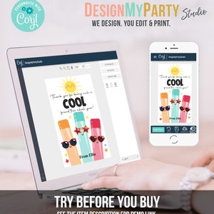 Editable Last Day of School Tag Cool Friend Ice Tag Summer End of ...