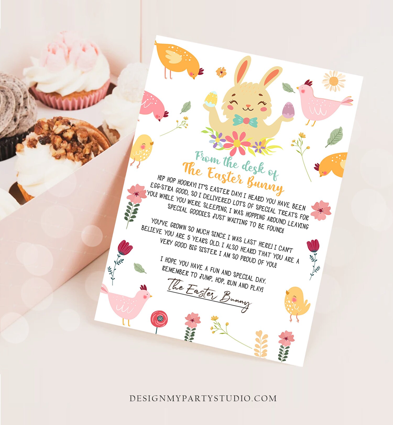 Editable Easter Bunny Letter Return Letter From the Desk of Easter ...