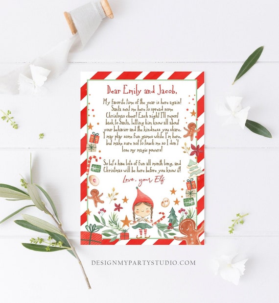 Editable Elf Arrival Letter Return Letter Christmas Elf I'm Back Elf ...