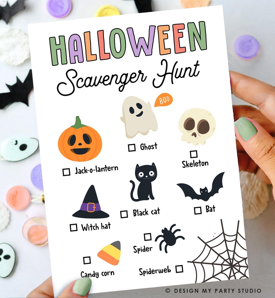 Halloween Scavenger Hunt Game Kids Halloween Game Halloween Activity ...