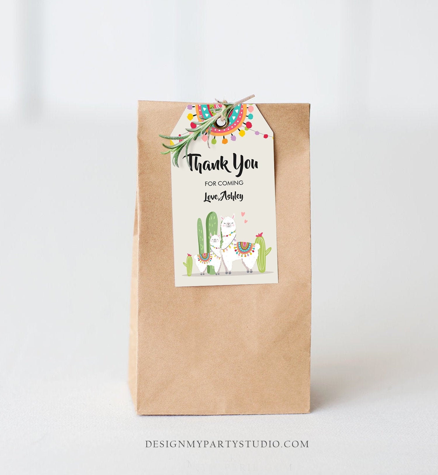 Editable Llama Favor Tags Baby Shower Birthday Llama Thank You | Etsy