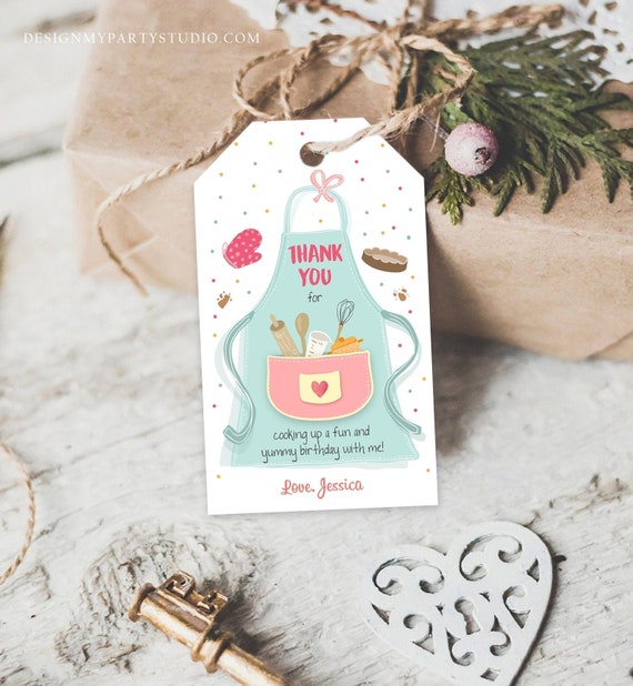 Editable Cooking Favor Tags Tags Baking Birthday Thank you tags Kids Stock The Kitchen Bridal Shower Tags Template Corjl PRINTABLE 0219 Il_570xn