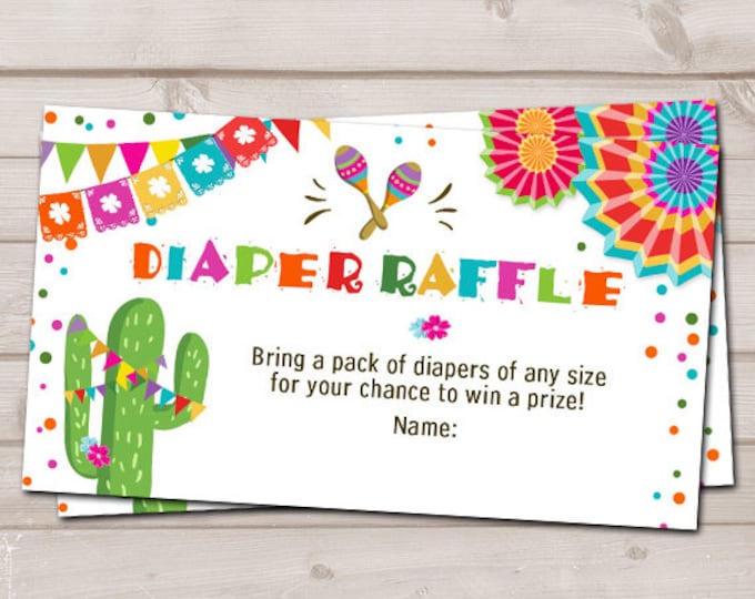 Fiesta Diaper Raffle Tickets Sign Mexican Fiesta Baby Shower Fiesta ...