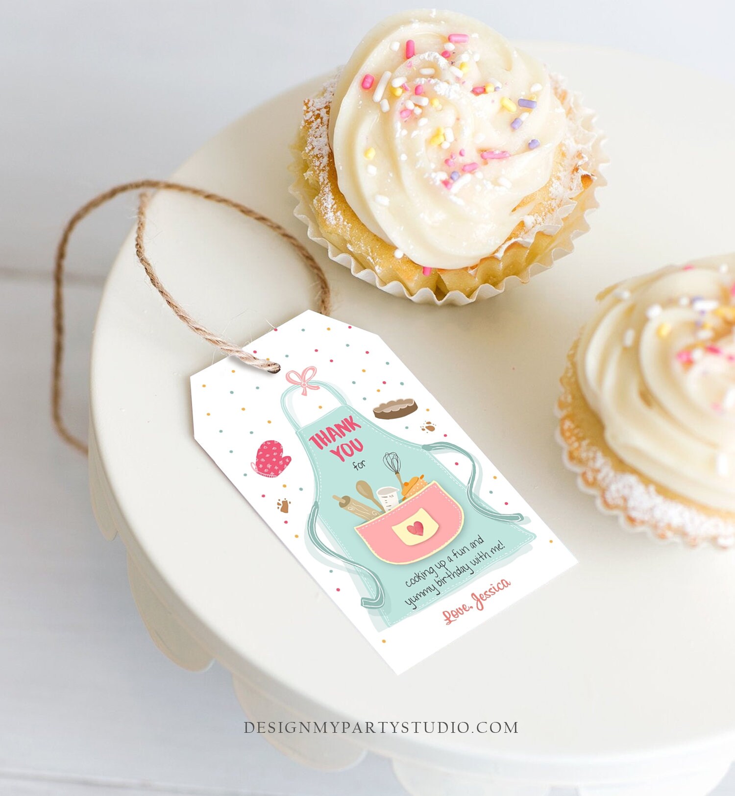 Editable Cooking Favor Tags Tags Baking Birthday Thank You Tags Kids ...