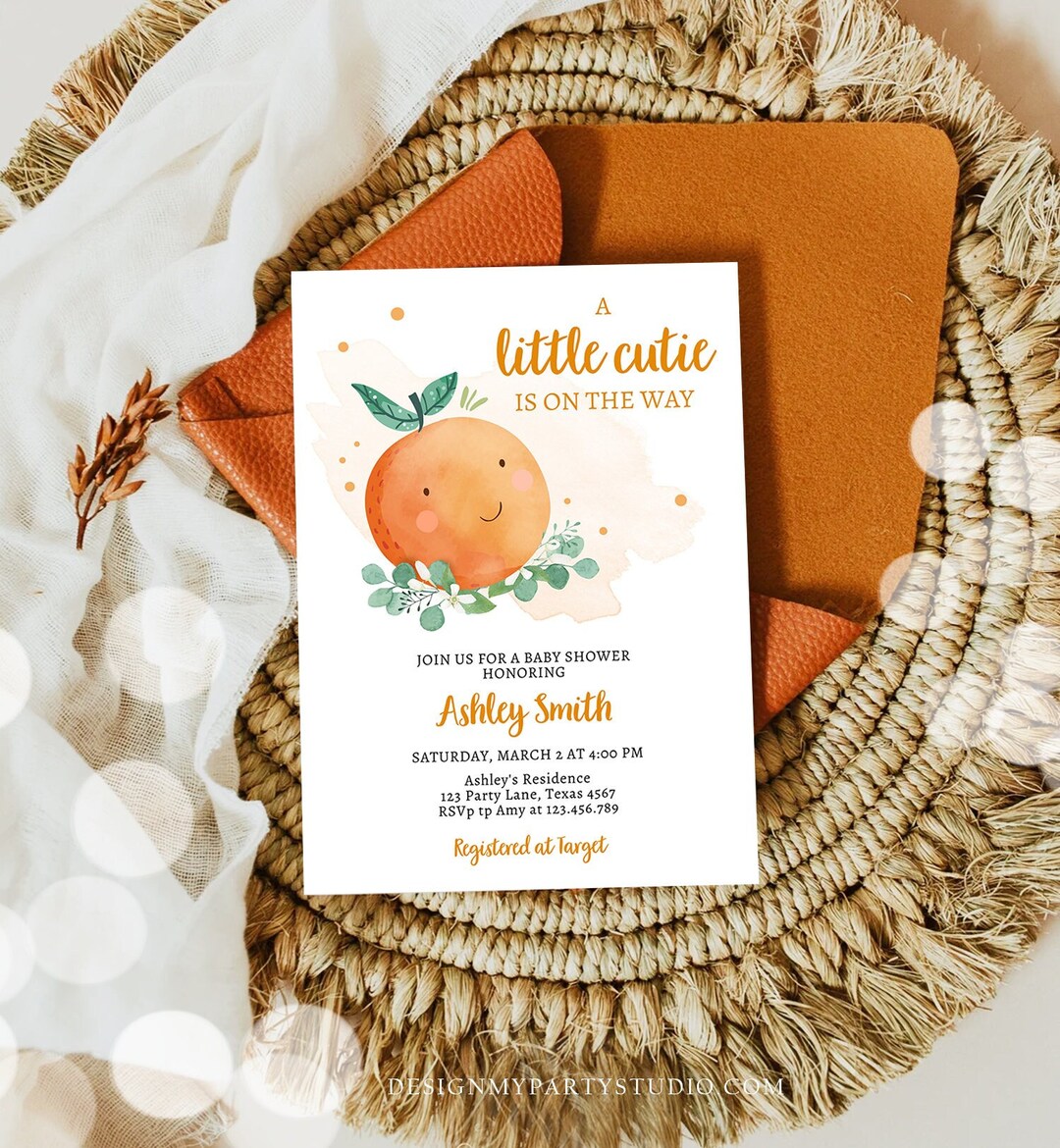 Editable Little Cutie Baby Shower Invitation Little Cutie on Etsy