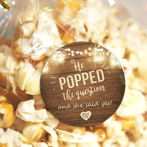 He Popped the Question Gift Tag Engagement Party Favor Tag Engagement ...
