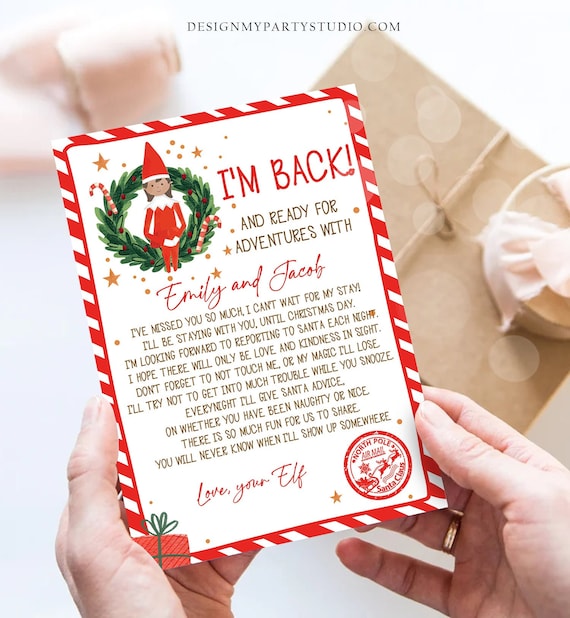 Editable Elf Arrival Letter Return Letter Christmas Elf I'm Back Elf Welcome Christmas Elf Letter Girl From Your Elf Printable Template 0358 Il_570xn