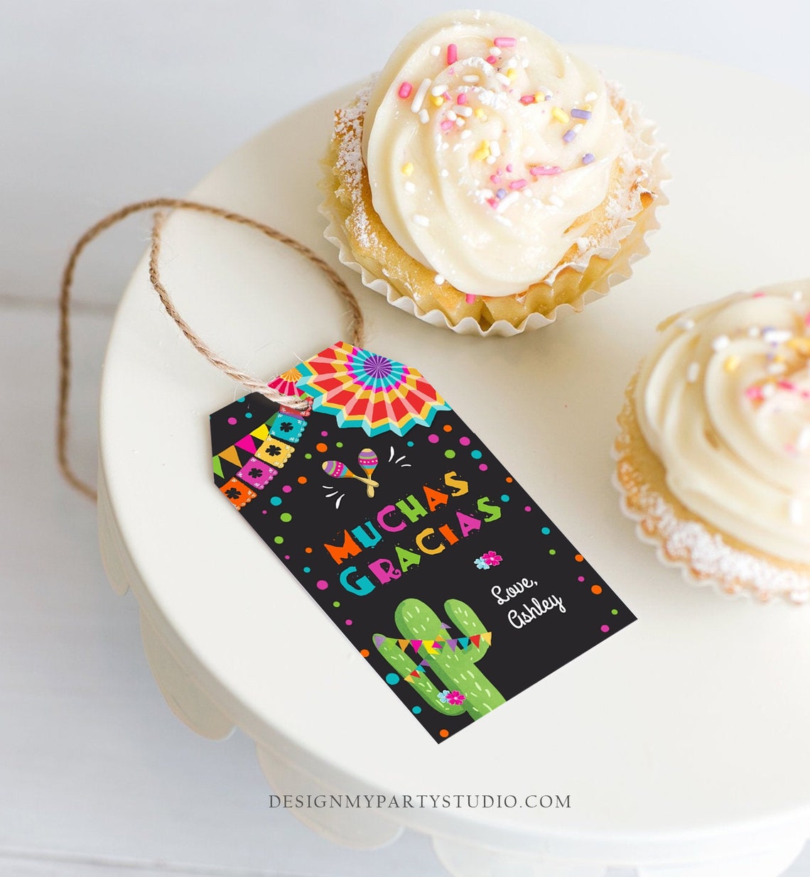 Editable Fiesta Favor Tag Fiesta Thank You Gift Tag Mexican Muchas ...