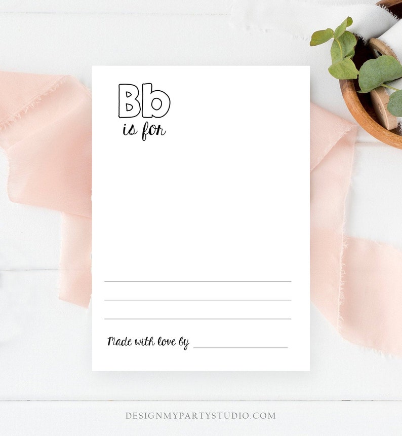 Editable ABC Coloring Book Baby Shower Game Shower Activity Baby Book Coloring Pages Alphabet Flash Cards First ABC Template Corjl PRINTABLE image 3