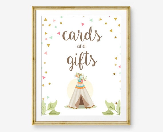 Cards &amp; Gifts Sign Table Decor Wild One Birthday Sign Gift Table Tribal ...