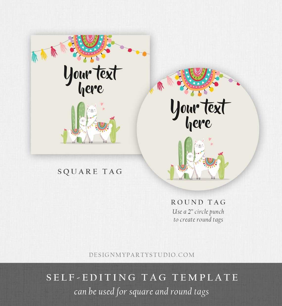 Editable Llama Thank You Favor Tags Baby Shower Stickers - Etsy
