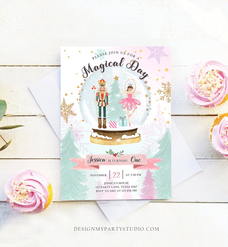 Editable Nutcracker Birthday Invitation Girl Land of Sweets Etsy