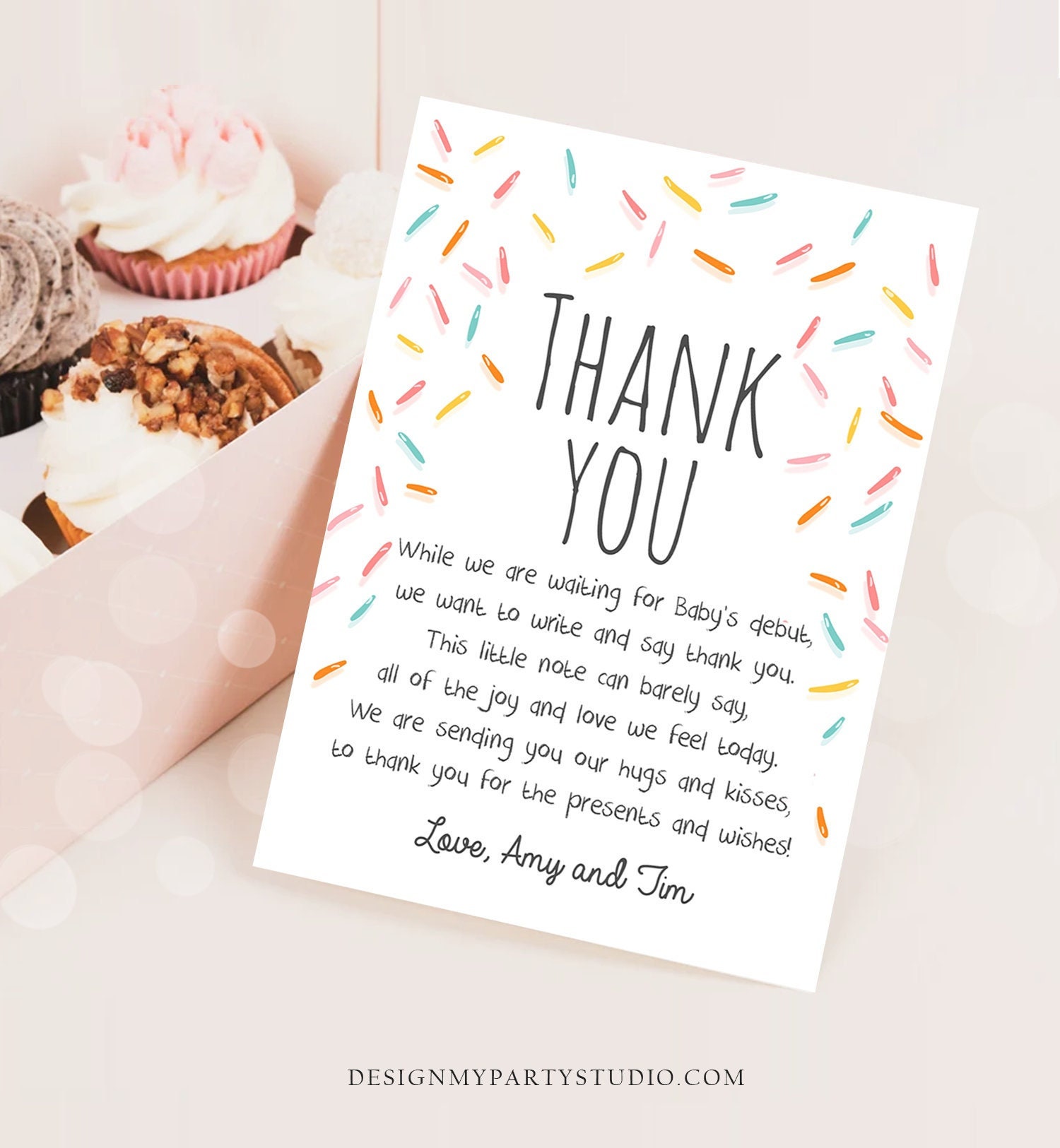 Printable Baby Sprinkle Thank You Cards Etsy