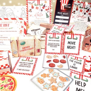 Kit de elfo mágico de 12 días para imprimir, descarga instantánea, accesorios para elfos, actividades, muñecos tradicionales de elfo navideño, paquete de letras divertidas para elfos, bricolaje