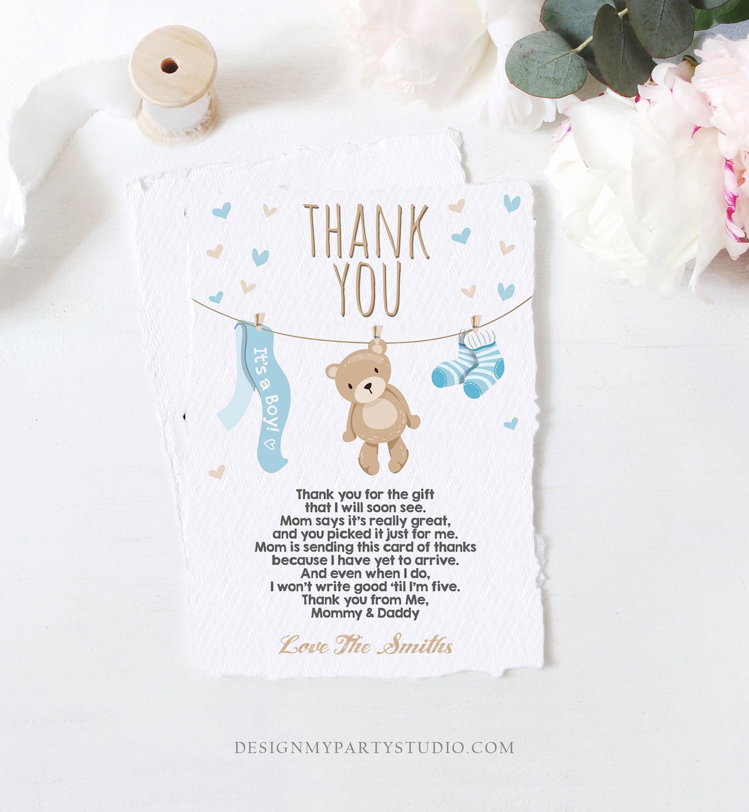 Thank you notes for baby cheap shower guests
