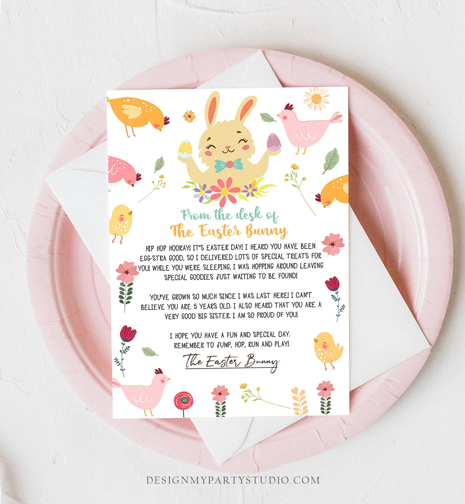 Editable Easter Bunny Letter Return Letter From the Desk of Easter ...