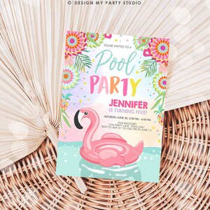 Editable Pool Party Invitation Flamingo Pool Party Birthday Invite Splish Splash Swimming Summer Download Printable Template Corjl 0240 image 5