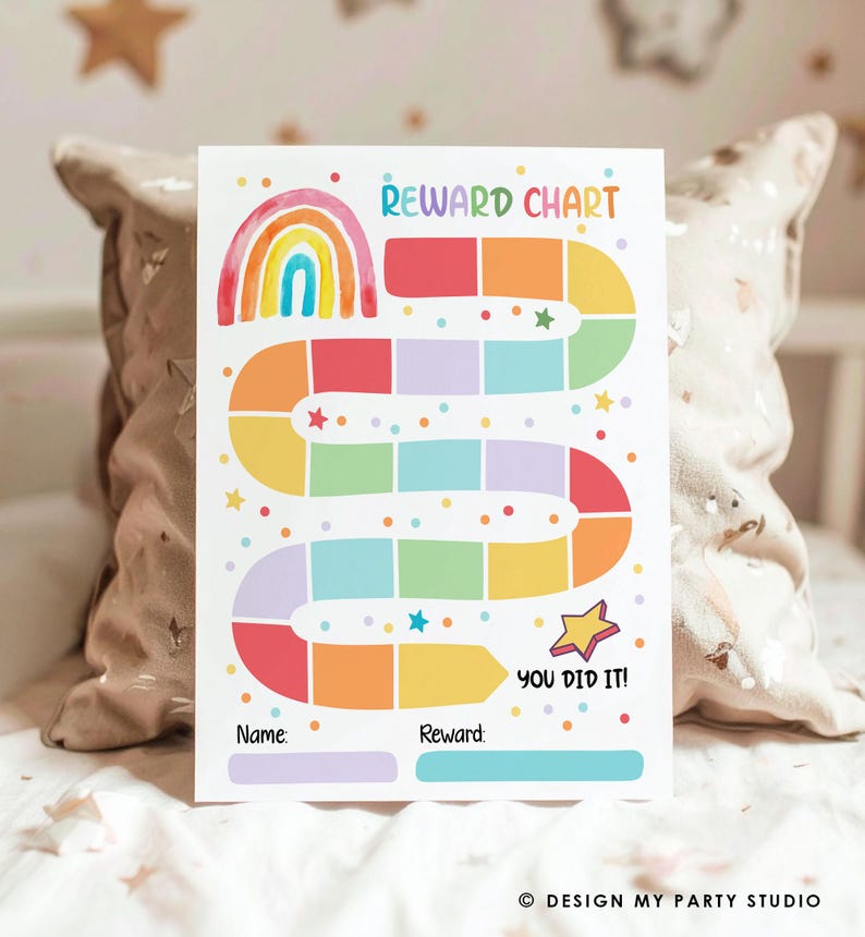 Rainbow Kids Reward Chart Sticker Chart for Kids Behavior Chart Toddler ...