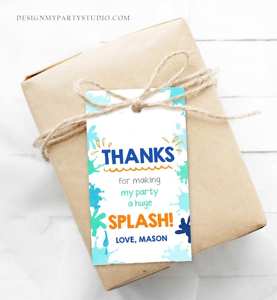 Editable Pool Party Favor Splish Splash Birthday Bash Etsy 日本