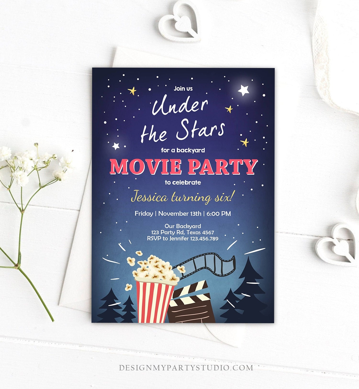 Editable Movie Night Invitation Under the Stars Outdoor Backyard Movie Party Popcorn Birthday Download Corjl Template Printable 0177 - Etsy editable-movie-night-invitation-under-the-stars-outdoor-backyard-movie-party-popcorn-birthday-download-corjl-template-printable-0177-etsy