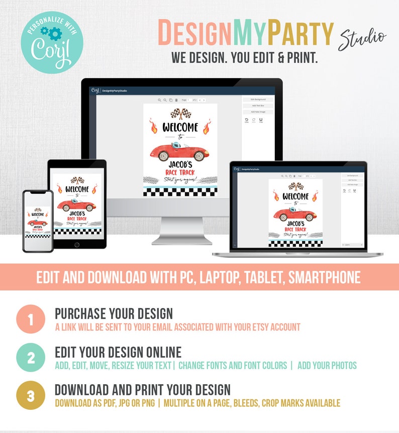Editable Racing Birthday Welcome Sign Race Car Birthday Sign Growing Up Two Fast 2nd Birthday Red Boy Decor Digital Template Printable 0424 image 6