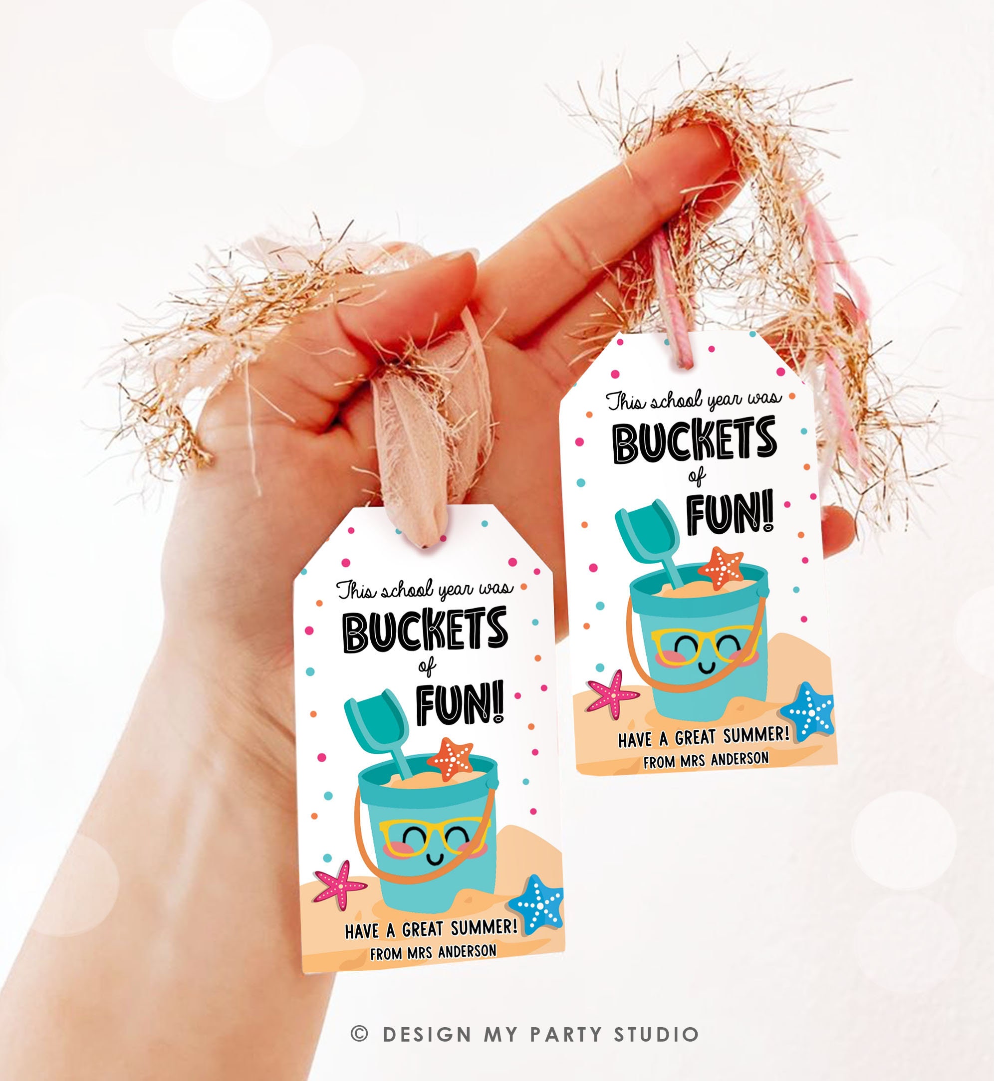Editable Last Day of School Tag Buckets of Fun Summer End of Year Tag ...