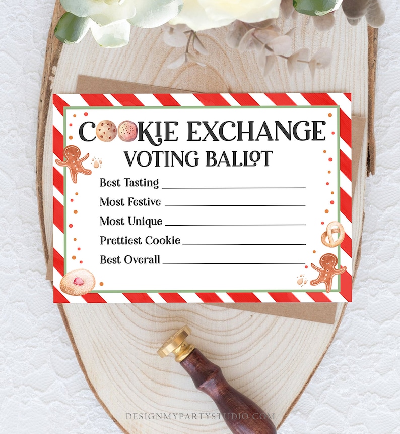 Editable Cookie Exchange Voting Ballots Cookie Vote Cards Etsy