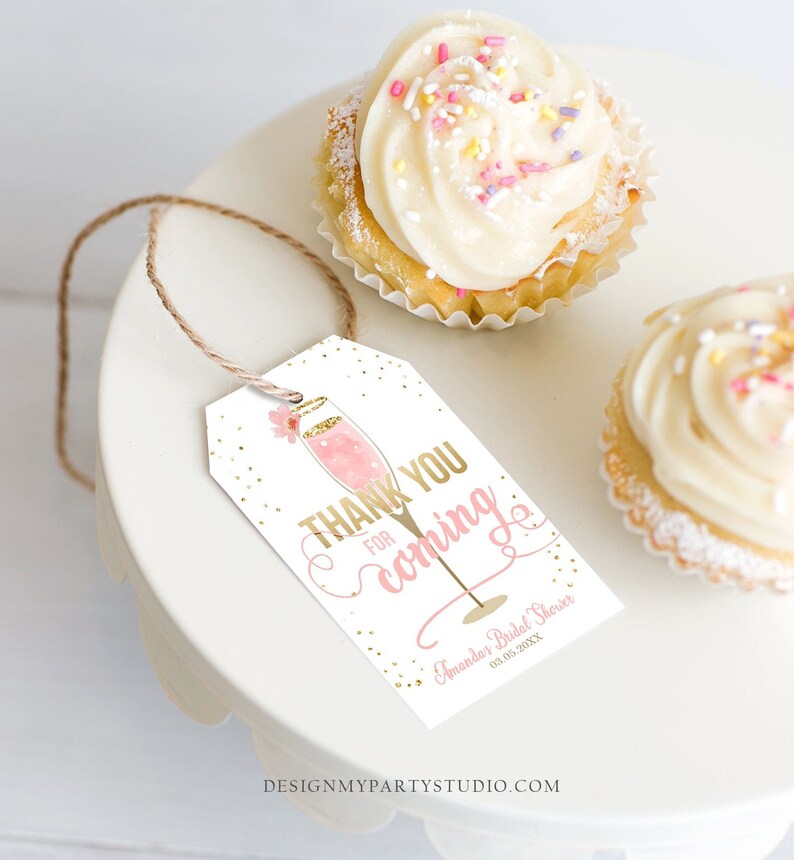 Editable Brunch and Bubbly Thank You Tags Bubbly Bridal Shower Favor ...