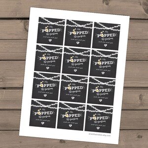 He Popped the Question Gift Tag Engagement Party Favor Tag Engagement ...