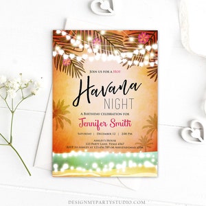 Editable Havana Nights Invitation Night in Havana Birthday Invitation ...
