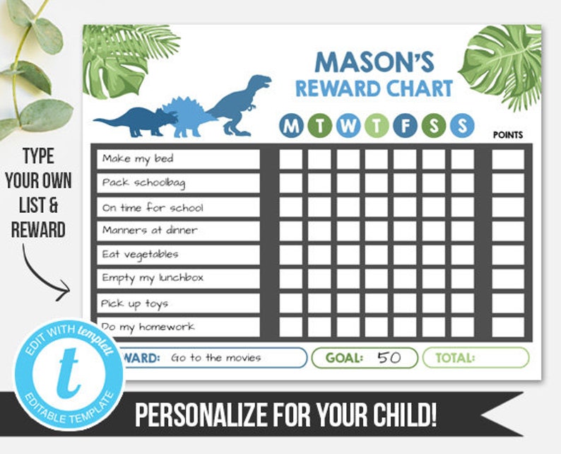 Free Printable Dinosaur Behavior Chart