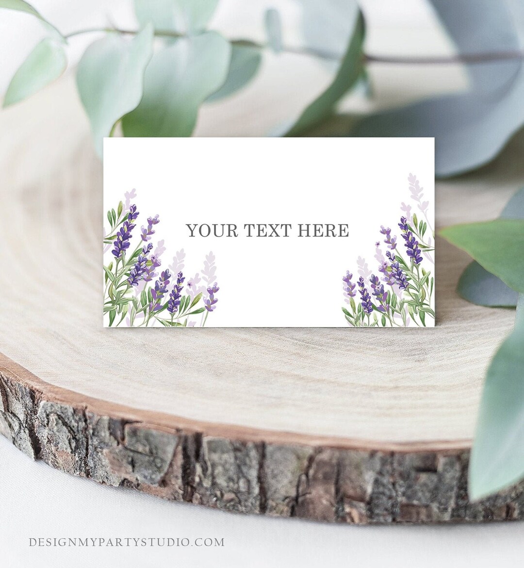 Editable Lavender Food Labels Place Card Lavender Tent Card Insert Card ...
