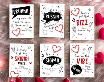 Printable Funny Valentine's Day Cards Slang Kids Valentine Classroom Teen Tween School Boys Valentine Card Digital Instant Download 0370