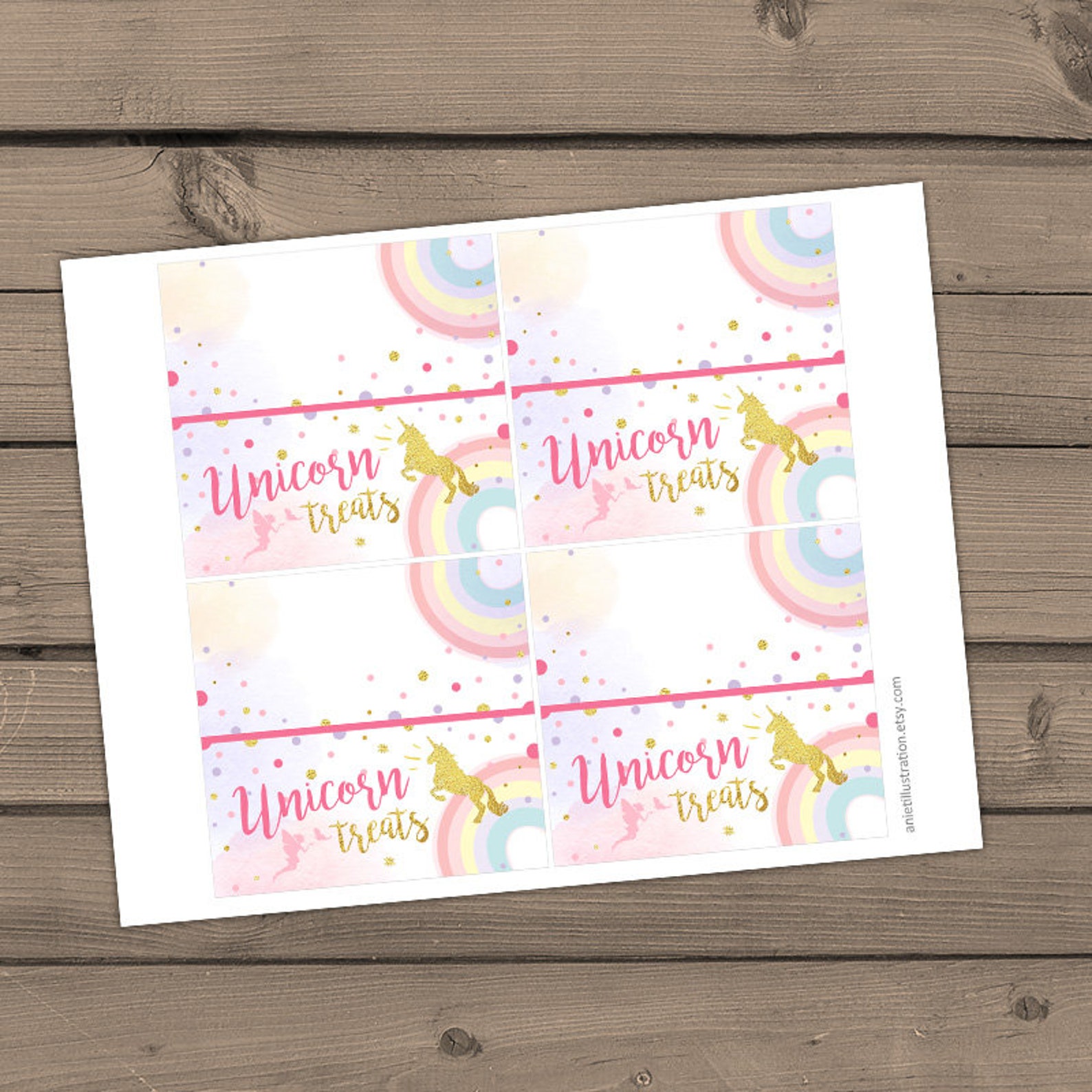 Printable Treat Bag Toppers Unicorn Birthday Unicorn First | Etsy