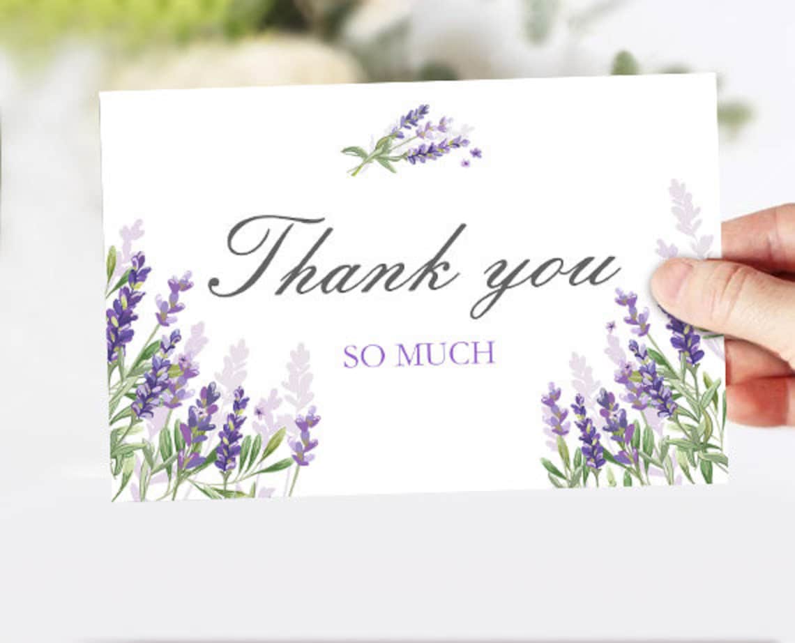 Lavender Thank you Card Lavender Thank You Note 4x6 Etsy