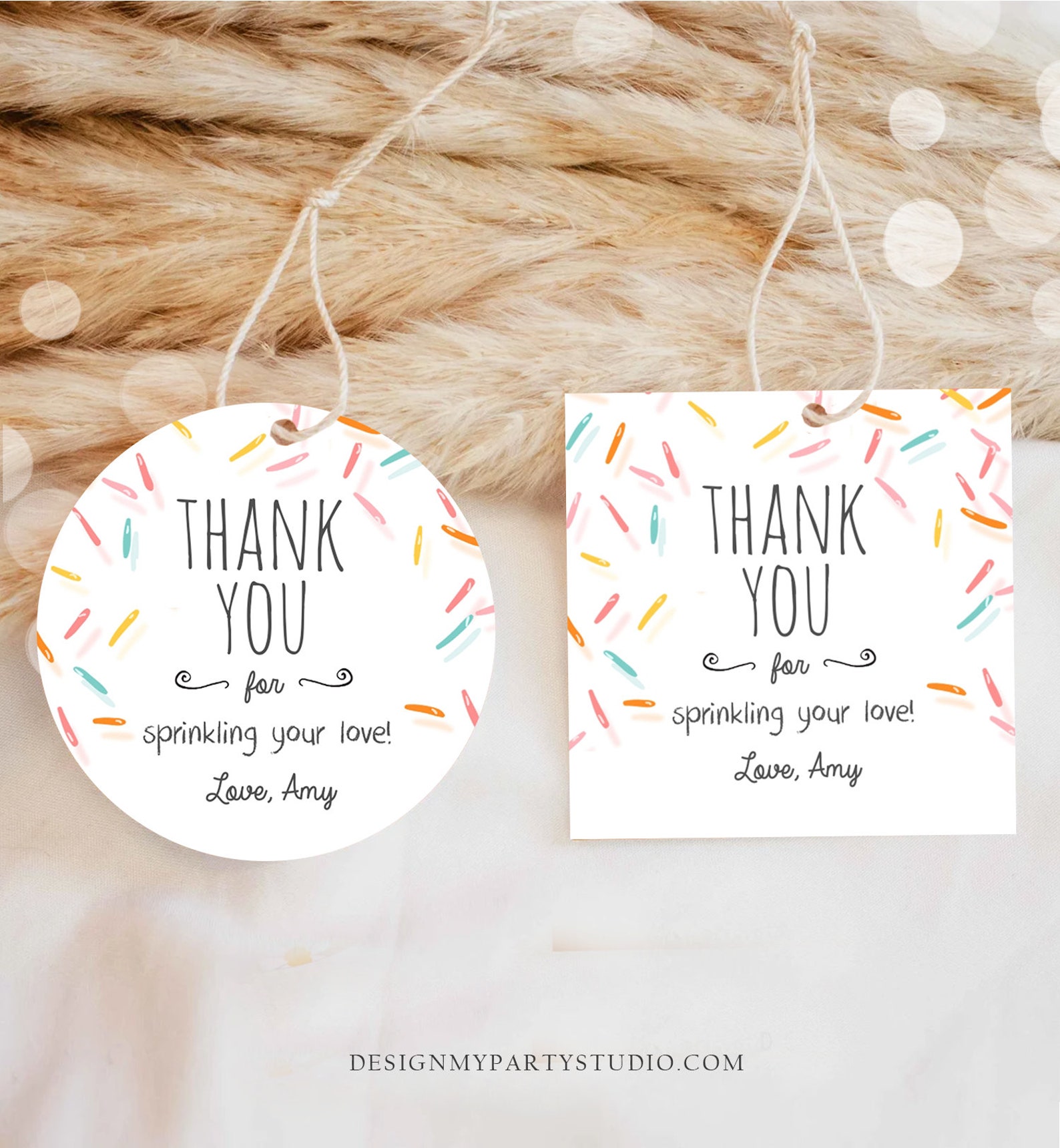Editable Baby Sprinkle Favor Tags Baby Sprinkle Thank You - Etsy
