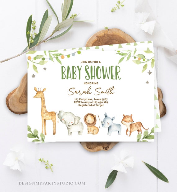 safari baby shower evite