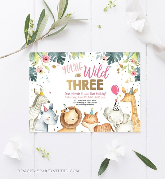 Creative Converting Dankeskarten Für Babyparty – Wilde Safari Design In Rosa, 8 Stück Set
