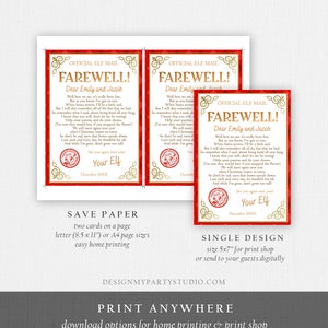 Editable Elf Farewell Letter Departure Letter Christmas Goodbye From ...