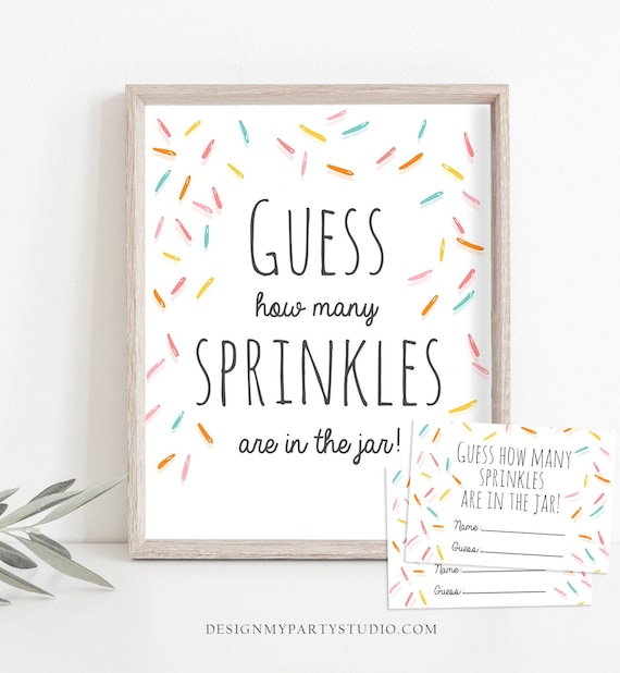 Game Guess How Many Sprinkles Are in the Jar Sprinkle Baby Shower Guessing Game Activity Sweet Candy Rainbow Instant Download Printable 0216 Il_570xn