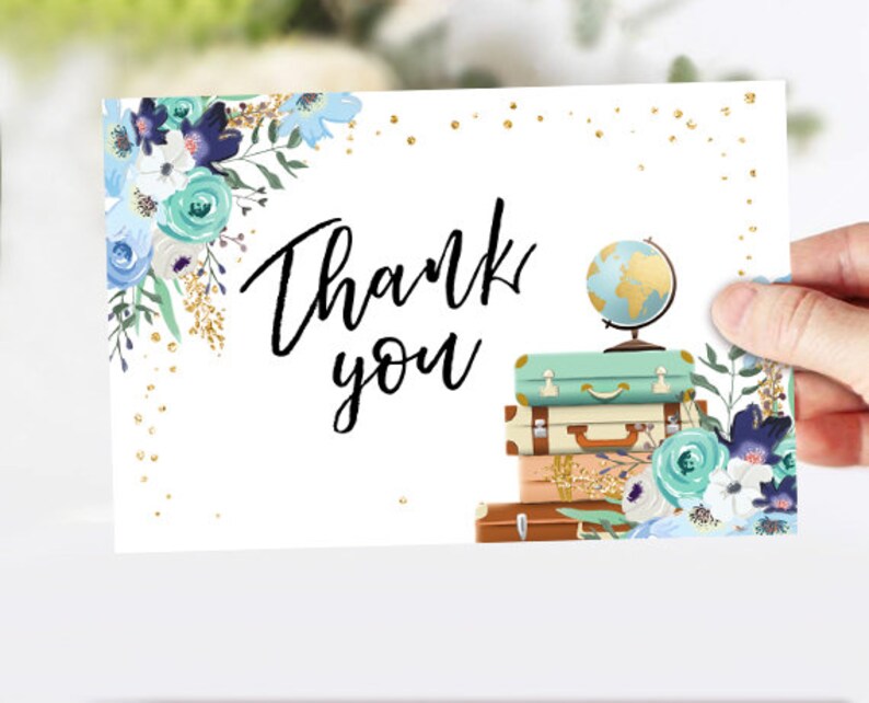 Travel Thank you Card Adventure Thank You Note 4x6 Miss Etsy