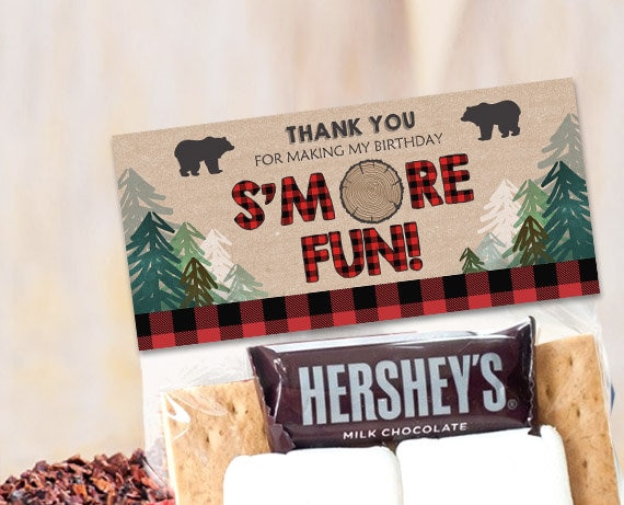 Printable Treat Bag toppers Lumberjack Birthday Party Wild One First birthday Lumberjack Party S'more Download DIGITAL PRINTABLE 0026 Il_570xn