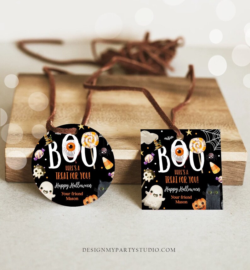 Editable Halloween Favor Tags Boo Gift Tags Costume Party Trick or ...