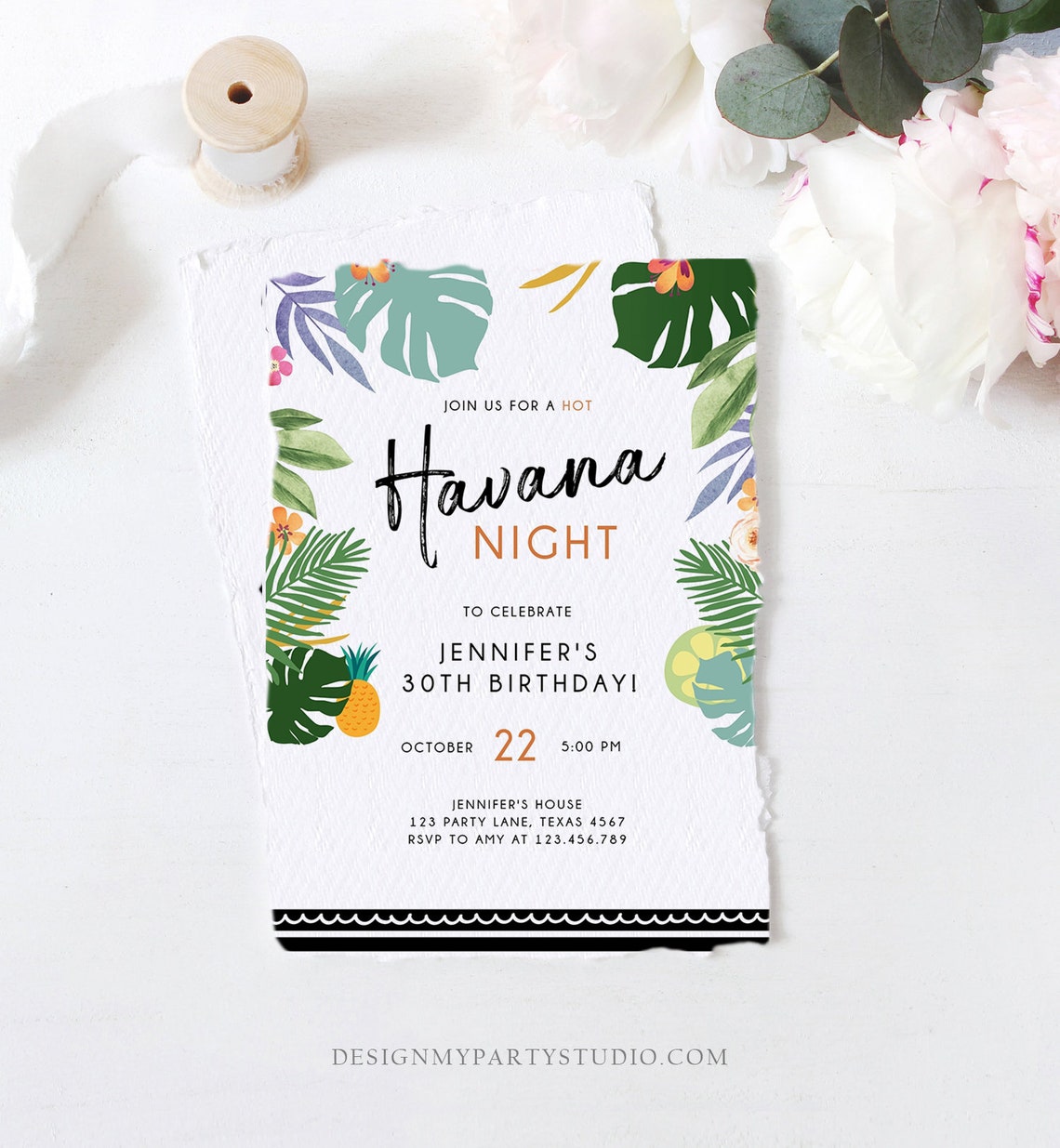 Editable Havana Nights Invitation Night in Havana Birthday - Etsy