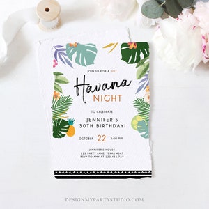 Editable Havana Nights Invitation Night in Havana Birthday Vintage ...