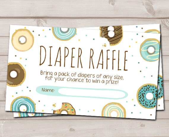 Diaper Raffle Tickets Donut Diaper Game Doughnut Sprinkle Baby Shower Donut Baby Sprinkle Donut and Diapers Boy Blue Diapers PRINTABLE 0050 Il_570xn
