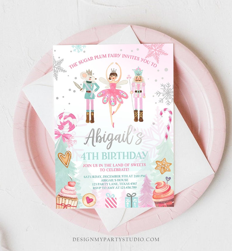 Editable Nutcracker Birthday Invitation Girl Land of Sweets - Etsy