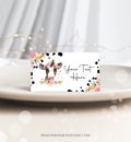 Editable Cow Food Labels Farm Birthday Food Cards Tent Card Girl Pink Farm Cow Buffet Label Tent Card Holy Cow Party Template Corjl 0434