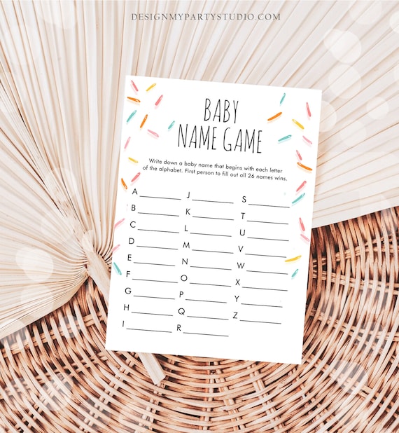 Editable Baby Name Race Baby Sprinkle Game Baby Name Game Baby Shower ...